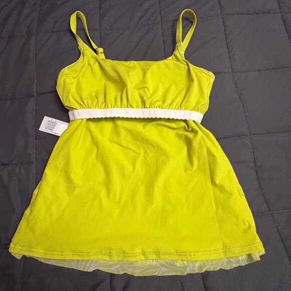 Mesh Scoop Neck Tiered Tankini Swimsuit Top - Size: XSL - NWT - Picture 7 of 11